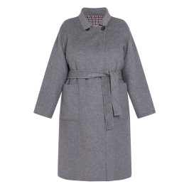 Persona Reversible Check Coat Grey - Plus Size Collection