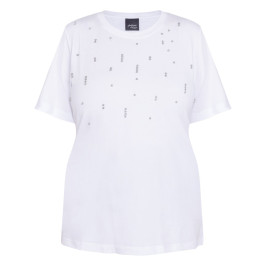 Persona by Marina Rinaldi Rhinestone T-Shirt White  - Plus Size Collection
