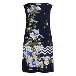 Piero Moretti Blossom Shift Dress Navy - Plus Size Collection