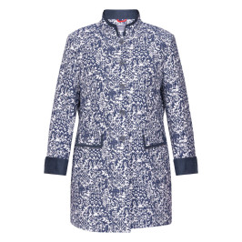 RoFa Jacquard Long Jacket Navy  - Plus Size Collection