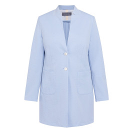 Rofa Jersey Long Jacket Pale Blue  - Plus Size Collection