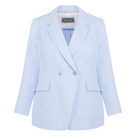 Rofa Double Breasted Jacket Pale Blue  - Plus Size Collection