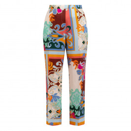Rofa Printed Satin Trousers Multi-Colour  - Plus Size Collection