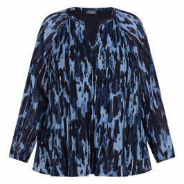 Samoon Pleated Tunic Blue - Plus Size Collection