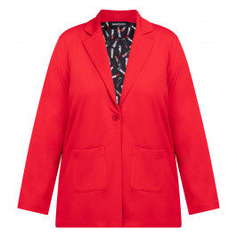 SeeYou by Biggi M Jersey Blazer Red  - Plus Size Collection