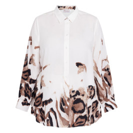 SeeYou by Biggi M Abstract Print Shirt Off-White - Plus Size Collection