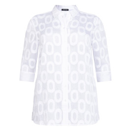 SeeYou by Biggi M Sheer Patterned Tunic White  - Plus Size Collection