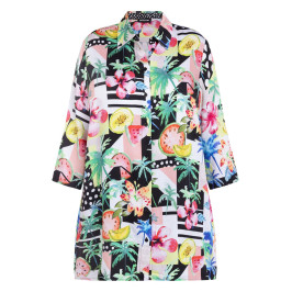 SeeYou by Biggi M Tropical Print Shirt Multi-Colour  - Plus Size Collection