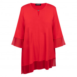 SeeYou by Biggi M Jersey Top Red  - Plus Size Collection