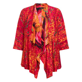 Tia Jacket Print Coral  - Plus Size Collection