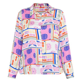 Tinta & Bariloche Abstract Print Shirt Pink  - Plus Size Collection