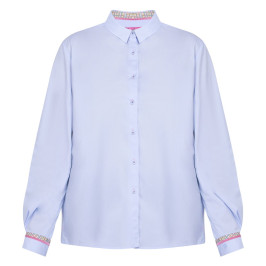 Tinta Cotton Blend Shirt Pale Blue  - Plus Size Collection