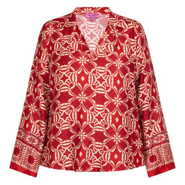 Tinta & Bariloche Tile Print Tunic Red - Plus Size Collection