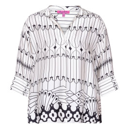 Tinta & Bariloche Black and White Deco Print Tunic - Plus Size Collection