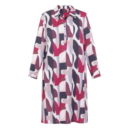 Verpass Shirt Dress Print Berry - Plus Size Collection