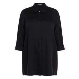 Verpass Textured Spot Weave Shirt Black - Plus Size Collection