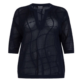 Verpass Mesh Effect Sweater Navy - Plus Size Collection