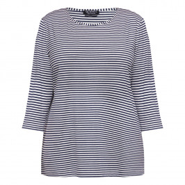 VERPASS BRETON STRIPE T-SHIRT NAVY - Plus Size Collection