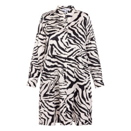 Yoek Satin Zebra Print Dress Black and White - Plus Size Collection