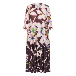 Yoek Sketch Floral Print Dress Multi-Colour  - Plus Size Collection