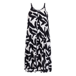 Yoek Strap Dress Print Black and White - Plus Size Collection