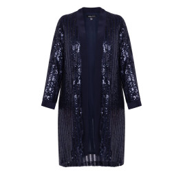 Yoek Kimono Sequin Navy - Plus Size Collection
