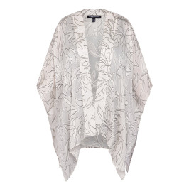 Yoek Devoré Floral Kimono Vanilla  - Plus Size Collection