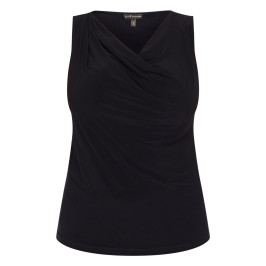 Yoek Cowl Neck Jersey Top Black - Plus Size Collection