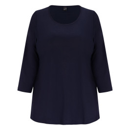 Yoek Stretch Jersey Top Navy  - Plus Size Collection