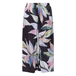 Yoek Satin Floral Print Trousers  - Plus Size Collection