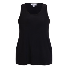 Yoek Satin Jersey Vest Black  - Plus Size Collection