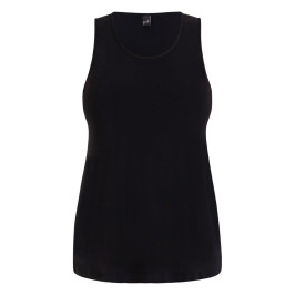 Yoek Satin Jersey Vest Black  - Plus Size Collection