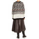 MARINA RINALDI FAIRISLE SWEATER BRONZE