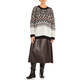 MARINA RINALDI FAIRISLE SWEATER BRONZE