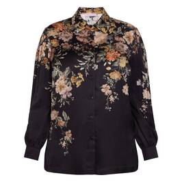 Piero Moretti Floral Tapestry Print Satin Shirt - Plus Size Collection