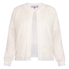 Piero Moretti Lace Applique Twinset Off-White  - Plus Size Collection