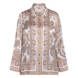 Piero Moretti Paisley Print Shirt Caramel - Plus Size Collection