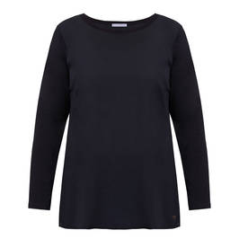 LUISA VIOLA TWO FABRIC TOP BLACK - Plus Size Collection