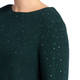 MARINA RINALDI RIBBED JEWEL EMBELLISHED SWEATER DARK GREEN 