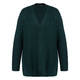 MARINA RINALDI RIBBED JEWEL EMBELLISHED CARDIGAN DARK GREEN 