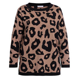 LUISA VIOLA INTARSIA KNITTED TUNIC ANIMAL PRINT  - Plus Size Collection