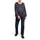 LUISA VIOLA DIAMOND PRINT TUNIC NAVY 