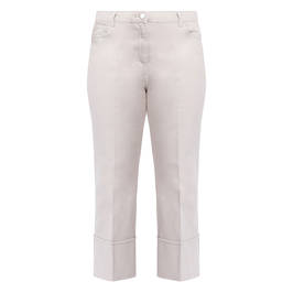 ELENA MIRO CROPPED DENIM TROUSERS CHALK  - Plus Size Collection