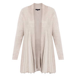 BEIGE PLEATED CARDIGAN CHAMPAGNE  - Plus Size Collection