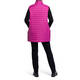 BEIGE HORIZONTAL QUILT GILET FUCHSIA 