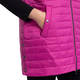 BEIGE HORIZONTAL QUILT GILET FUCHSIA 