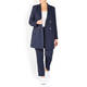 PERSONA BY MARINA RINALDI LONG JACKET NAVY PINSTRIPE