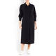 MARINA RINALDI PINSTRIPE SHIRT DRESS BLACK