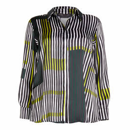 MARINA RINALDI ABSTRACT PRINT SATIN SHIRT - Plus Size Collection