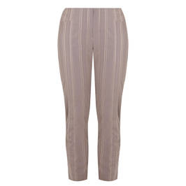 BEIGE LABEL SEERSUCKER TROUSER TAUPE - Plus Size Collection